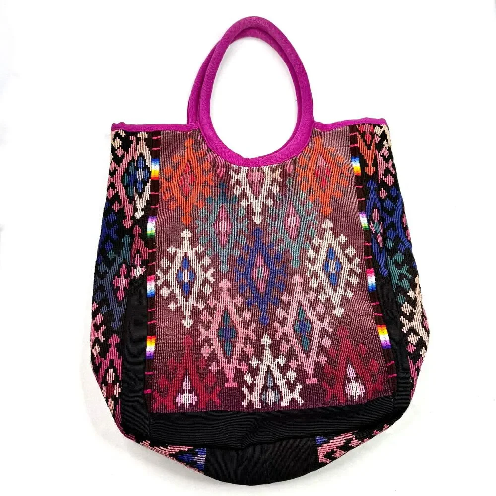 Boho Woven Large Tote Bag